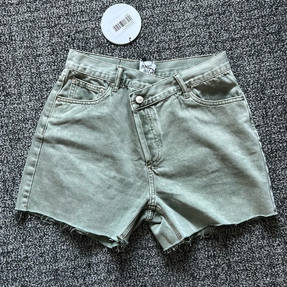 Princess Polly Xena Denim Shorts Green